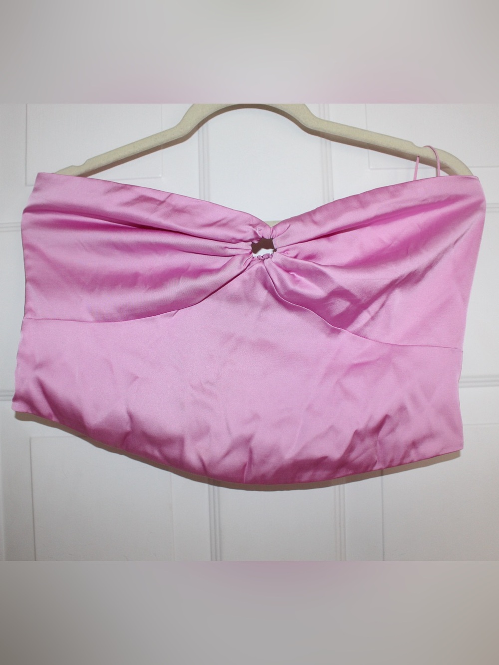 Abercrombie & Fitch Pink Satin Twist-Front Top